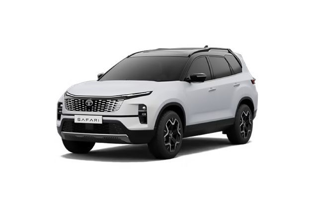 Tata Safari in Frost White With Black Roof